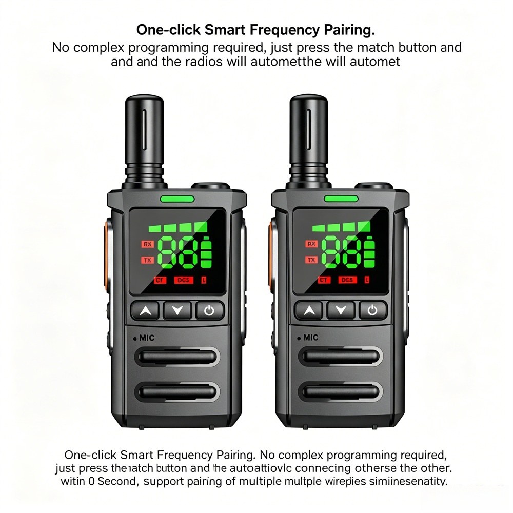 Hunting Outdoor Channel - Taşınabilir Mini Telsizler, 2 Adet, Uzun